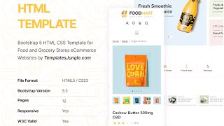 Foodmart  Grocery Store Bootstrap 5 eCommerce HTML Template  Free Source Code [upl. by Jaunita939]