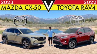 BATTLE OF KINGS  2023 Mazda CX50 vs 2022 Toyota RAV4 Comparison [upl. by Gosnell]