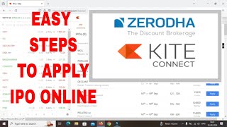 How to apply IPO from Zerodha Kite using UPI  simple process to apply IPO zerodha kite UPI [upl. by Deirdre]