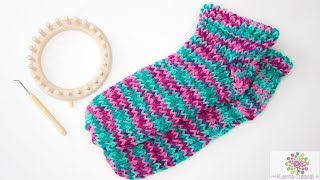 Kntting Loom Slipper Socken für Anfänger SCHNELL  EINFACH ANFÄNGER [upl. by Aennaej910]