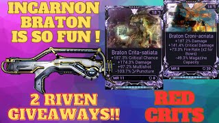 Incarnon Braton Prime Build  RIVEN GIVEAWAY  Warframe [upl. by Nohtan856]