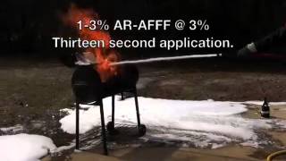 Gasoline Firefighting  Wetting Agent Compared To ARAFFF [upl. by Eahsel]