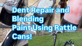 Dent Fix and Rattle Can Blending Paint Job on a Harley Davidson Softail Front Fender Step by Step [upl. by Giffy]