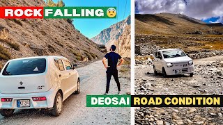 DEOSAI NATIONAL PARK ROAD CONDITION  A DEADLY LANDSLIDE SHEOSAR LAKE sheosarlake deosai rockfall [upl. by Merrick438]