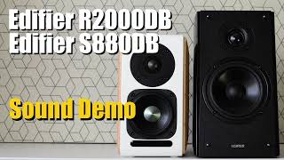 Edifier S880DB vs Edifier R2000DB  Sound Demo w Bass Test [upl. by Switzer]