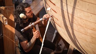 Caulking Corking a wooden boat Tally Ho  EP96 [upl. by Rafa]