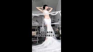 Challenge to make 100 evening dresses for yourself on the 33rd day plastic wrap challenge to make [upl. by Vasyuta]