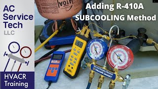 Charging an R410A AC Unit that is Very Low on Refrigerant with the Subcooling Method [upl. by Adolphe822]