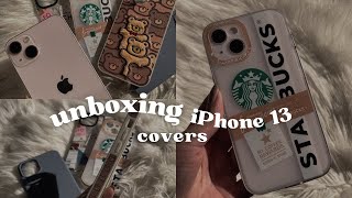 Unboxing aesthetic iPhone 13 coverscases haul  🧋 [upl. by Furr149]