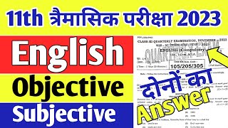 class 11th English monthly exam November objective answer key 202311th english trimasik paper 2023 [upl. by Anaeerb285]