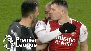 Granit Xhaka receives red card for violent conduct against Burnley  Premier League  NBC Sports [upl. by Imefulo]