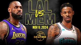 Los Angeles Lakers vs Memphis Grizzlies Full Game Highlights  Nov 6 2024  FreeDawkins [upl. by Aeniah]