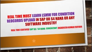 LSMW FOR PRICING CONDITION RECORDS UPLOAD IN SAP OR S4 HANA [upl. by Anaerb196]