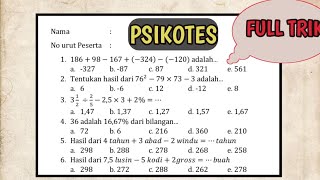 SOAL PSIKOTES MATEMATIKA DASAR TES MASUK KERJA DAN TIU CPNS [upl. by Anotal]