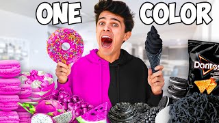 Eating Only ONE Color of Food for 100 Hours Black VS Pink [upl. by Ayel]