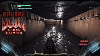 Brutal Doom Black Edition 335 Rain Parallax Visor Relighting  Enhanced E1M9  4K60 [upl. by Tekcirk]