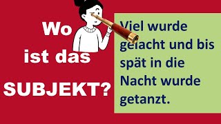 Ganz leicht das SUBJEKT im Satz finden  auch in schwierigen Fällen Deutsch B1C1 [upl. by Lidda]