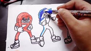 COMO DIBUJAR a SONICEXE VS KNUCKLESEXE Y TAILSEXE shorts viral viralvideo sonic [upl. by Uchish]