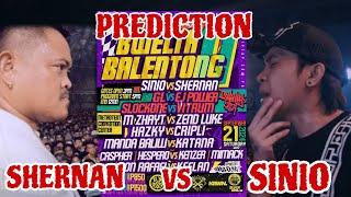 SINIO VS SHERNAN PREDICTION [upl. by Aizatsana674]