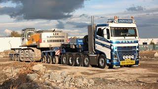 Schoones FH16 750 met Nooteboom 3 bed 5 vervoert Liebherr 974 Lek Sloopwerken [upl. by Junieta]