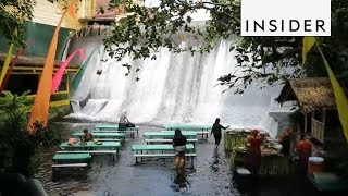 Eat At A Restaurant Thats Literally In A Waterfall [upl. by Llewsor402]