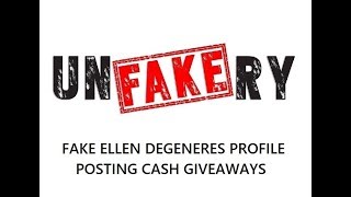 Fake Ellen DeGeneres Profile Posting Cash Giveaways [upl. by Lladnyk]