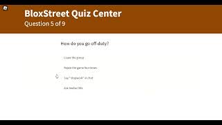 Bloxstreet Quiz center Answers [upl. by Ecniv294]