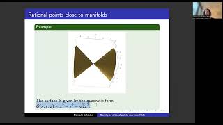 Damaris Schindler Density of rational points near manifolds NTWS 199 [upl. by Amaris]