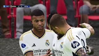 Real Madrid vs Atalanta  Final UEFA Super Cup 2024  Mbappe vs Atalanta  Realistic PES Gameplay [upl. by Oleic]