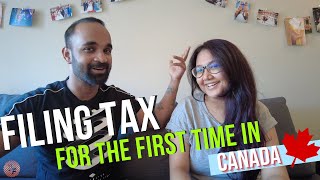 Filing tax for the first time in Canada  Tax return benefits  Bangladeshi Couple vlog [upl. by Neral383]