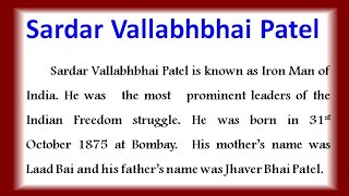 Sardar Vallabhbhai Patel essay in English essay Speech on sardar Vallabhbhai Patel biography [upl. by Robbins]