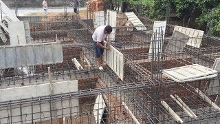 Construction Concrete Beams Foundation Using Ready Mixed Concrete  Building Foundation Beams [upl. by Carli]