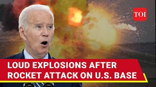 US Military Base Bombed Loud Explosions Heard After Big Rocket Attack In Syria [upl. by Ihcekn]