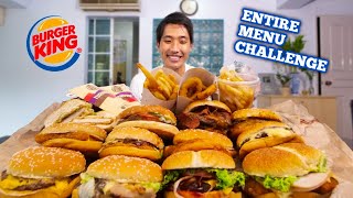 BURGER KING ENTIRE MENU CHALLENGE  EATING EVERY SINGLE BURGER  BURGER KING SINGAPORE MUKBANG [upl. by Vizzone162]