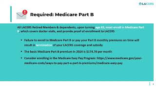 LACERS Medicare Requirements Overview [upl. by Kape567]