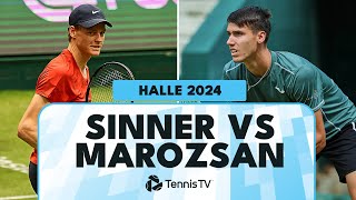 Jannik Sinner vs Fabian Marozsan Highlights  Halle 2024 [upl. by Aeynod928]