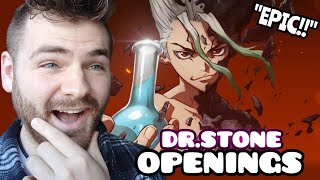 GENIUS SENKU RETURNS  DRSTONE Openings amp Endings 16  New Anime Fan  REACTION [upl. by Amilas284]