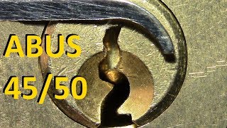 picking 395 ABUS 4550 padlock picked  defeating a very paracentric keyway and nasty bitting [upl. by Miof Mela17]