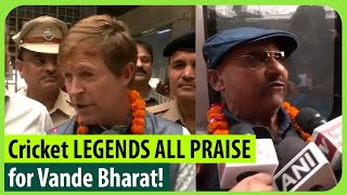 Former cricketers Jonty Rhodes Syed Kirmani travel from Bhopal to Delhi in Vande Bharat Express [upl. by Haneehs]