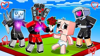 ATRAPADO en UN CHUNK con LAS CHICAS SKIBIDI 😱📺 BEBÉ NOOB pero es UN CHUNK en MINECRAFT [upl. by Droffilc221]