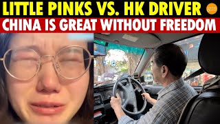 “Little Pinks” Clash with Hong Kong Taxi Driver China is great Chinese don’t need freedom [upl. by Sylvester]