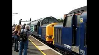 DRS Class 37 Nos 37602 amp 37069 Eastleigh departure [upl. by Nosyla]