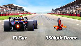 Worlds Fastest Camera Drone Vs F1 Car ft Max Verstappen [upl. by Bravar]