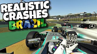 REALISTIC F1 CRASHES BRAZIL [upl. by Novhaj416]