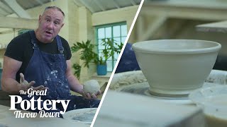 How to make a pottery bowl in under 3 minutes  Mini Masterclass  The Great Pottery Throw Down [upl. by Annaiviv415]