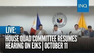 LIVE House quad committee resumes hearing on EJKs  October 11 [upl. by Reiche]