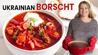 AUTHENTIC UKRAINIAN BORSCHT RECIPE Борщ  my grandmas beet soup [upl. by Latsirk]