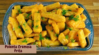 POLENTA FRITA CROCANTE POR FORA E CREMOSA POR DENTRO RECEITA FÁCIL DE FAZER [upl. by Plunkett914]