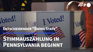 Pennsylvania Stimmauszählung in entscheidendem USBundesstaat  AFP [upl. by Hitchcock]