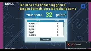 Tes vocabulary kosa kata melalui game wordshake British council [upl. by Palecek]